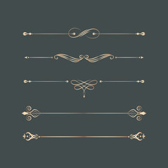 Vintage swirl design elements