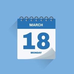 Day calendar with date March 18.