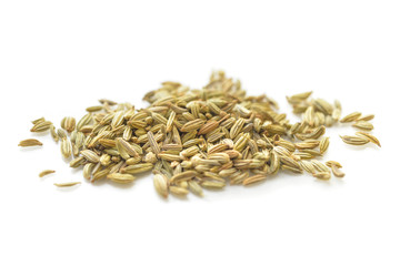 Fennel seed on white background