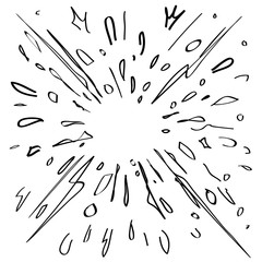 starburst hand drawn element vector
