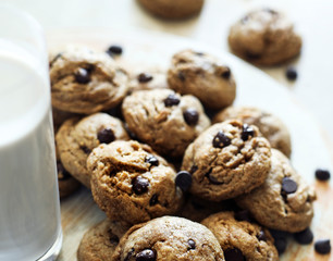 Homemade vegan chocolate chip cookies