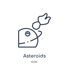 asteroids icon from nature outline collection. Thin line asteroids icon isolated on white background.