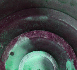 beautiful abstract painting emboss background, purple and green color background with layer of round emboss design, background of colorful spotted on plastic material, red pink and green color