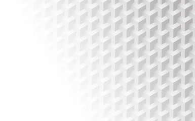 Fototapeta premium White blurred abstract background with geometric pattern with 3d effect.