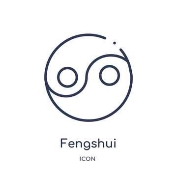 fengshui icon from nature outline collection. Thin line fengshui icon isolated on white background.