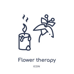 flower therapy icon from nature outline collection. Thin line flower therapy icon isolated on white background.
