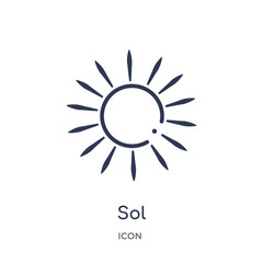sol icon from nature outline collection. Thin line sol icon isolated on white background.