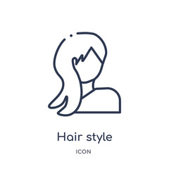 hair style icon from nature outline collection. Thin line hair style icon isolated on white background.