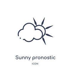 sunny pronostic icon from nature outline collection. Thin line sunny pronostic icon isolated on white background.