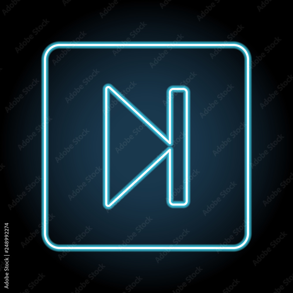 Poster next track button symbol sign neon icon. simple thin line, outline vector of web, minimalistic icons