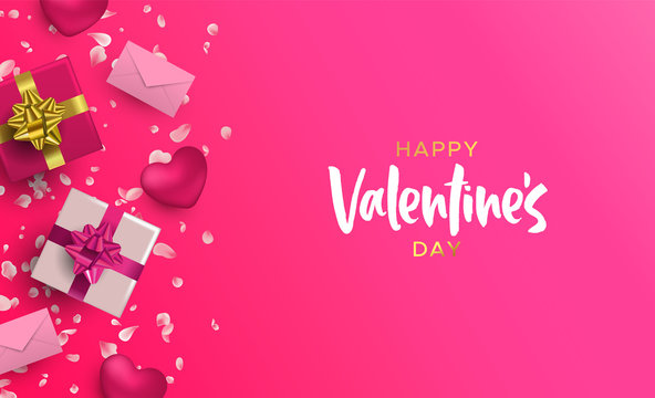 Valentines Day 3d Pink Layout Decoration Card