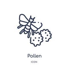 pollen icon from nature outline collection. Thin line pollen icon isolated on white background.