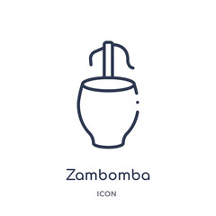 zambomba icon from music and multimedia outline collection. Thin line zambomba icon isolated on white background.