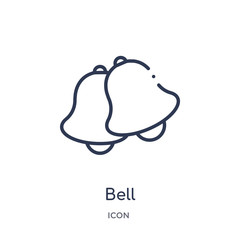 bell icon from music outline collection. Thin line bell icon isolated on white background.