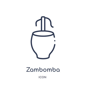 zambomba icon from music and multimedia outline collection. Thin line zambomba icon isolated on white background.