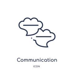 communication speech bubbles icon from multimedia outline collection. Thin line communication speech bubbles icon isolated on white background.
