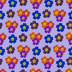 Fototapeta na wymiar Verbena. Seamless pattern texture of flowers. Floral background, photo collage