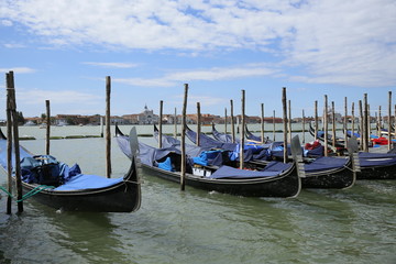 Empty gondola waiting for the passengers in Venice, Italy