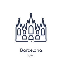 barcelona icon from monuments outline collection. Thin line barcelona icon isolated on white background.