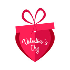 Obraz premium Gift box with a heart shape. Valentine day. Vector illustration design