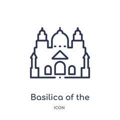 basilica of the sac heart icon from monuments outline collection. Thin line basilica of the sac heart icon isolated on white background.