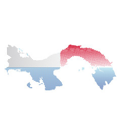 Map of Panama with flag. Pointillism style. Vector illustration design