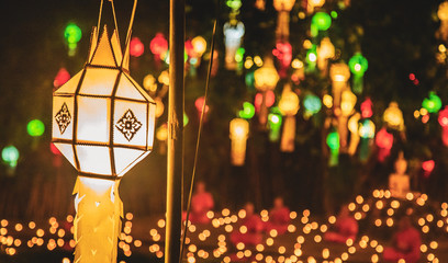 Loy Khratong Monk Ceremony in Chiang Mai, Thailand