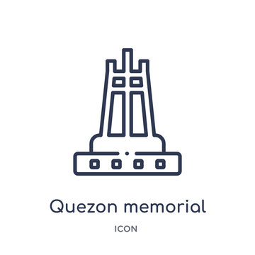 quezon memorial circle icon from monuments outline collection. Thin line quezon memorial circle icon isolated on white background.