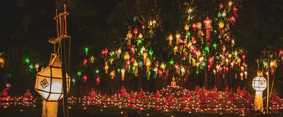 Loy Khratong Monk Ceremony in Chiang Mai, thailand