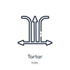 tartar icon from zodiac outline collection. Thin line tartar icon isolated on white background.