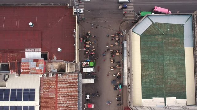 Colorful Aerial View Of A Busy Street In The Philippines