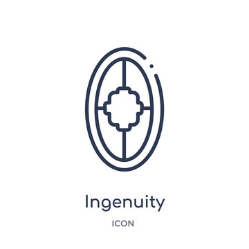 ingenuity icon from zodiac outline collection. Thin line ingenuity icon isolated on white background.