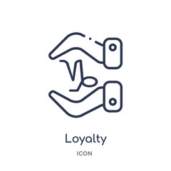 loyalty icon from zodiac outline collection. Thin line loyalty icon isolated on white background.