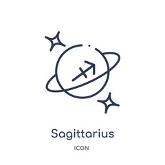 sagittarius icon from zodiac outline collection. Thin line sagittarius icon isolated on white background.