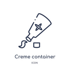 creme container black? icon from woman clothing outline collection. Thin line creme container black? icon isolated on white background.