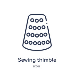 sewing thimble black variant? icon from woman clothing outline collection. Thin line sewing thimble black variant? icon isolated on white background.