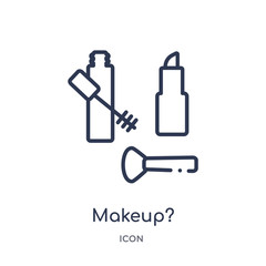 makeup? icon from woman clothing outline collection. Thin line makeup? icon isolated on white background.