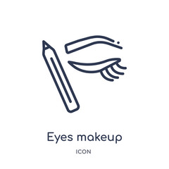 eyes makeup pencils? icon from woman clothing outline collection. Thin line eyes makeup pencils? icon isolated on white background.