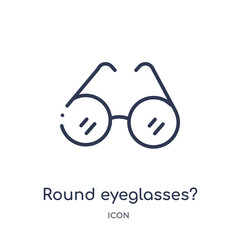 round eyeglasses? icon from woman clothing outline collection. Thin line round eyeglasses? icon isolated on white background.