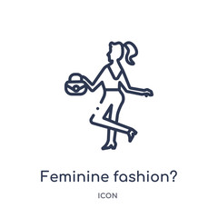 feminine fashion? icon from woman clothing outline collection. Thin line feminine fashion? icon isolated on white background.