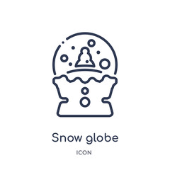 snow globe icon from winter outline collection. Thin line snow globe icon isolated on white background.