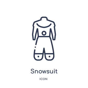 snowsuit icon from winter outline collection. Thin line snowsuit icon isolated on white background.