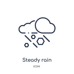 steady rain icon from weather outline collection. Thin line steady rain icon isolated on white background.