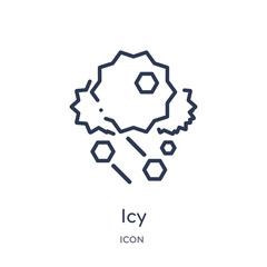 icy icon from weather outline collection. Thin line icy icon isolated on white background.