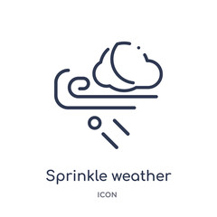 Obraz premium sprinkle weather icon from weather outline collection. Thin line sprinkle weather icon isolated on white background.
