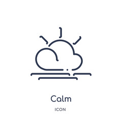 calm icon from weather outline collection. Thin line calm icon isolated on white background.