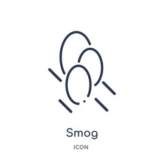 smog icon from weather outline collection. Thin line smog icon isolated on white background.