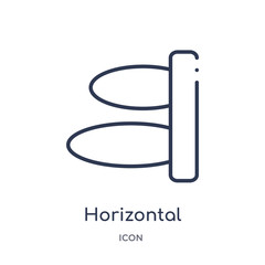 horizontal alignment icon from user interface outline collection. Thin line horizontal alignment icon isolated on white background.
