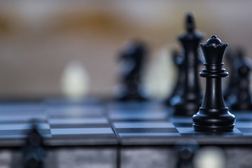 chess pieces on the Board close-up
