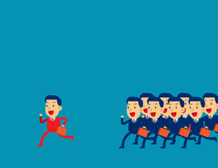 Leadership. Concept buisness vector illustration, Group of people, Corporate business.